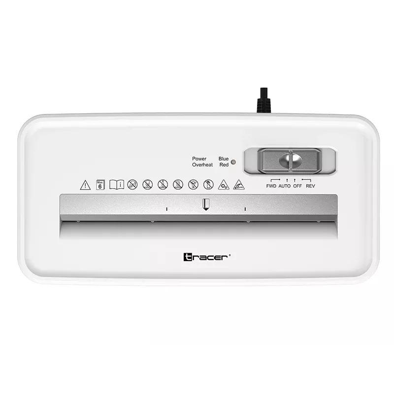 Destructora de documentos TRACER Tracer 47584 — corte cruzado 6 mm, hasta 5–6 hojas, depósito 10 L, blanca