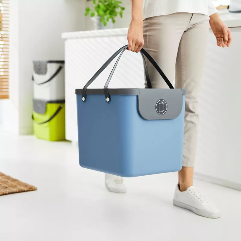 Rotho Albula contenedor para separación de residuos, 40 l, Horizon Blue
