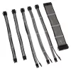 Juego de extensiones de cables trenzados Kolink Core Adept – extensiones de fuente de alimentación y placa base de 6 piezas, funda de PET, conductores de cobre, longitudes 300–350 mm