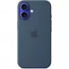 Apple MYY23ZM/A funda de silicona con MagSafe para iPhone 16, azul denim