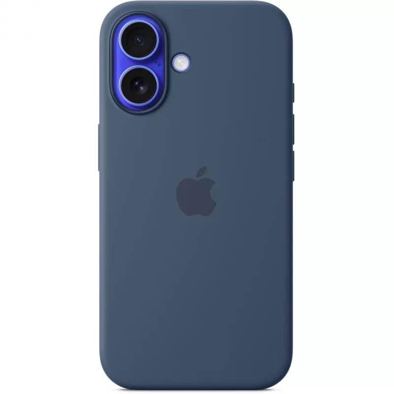 Apple MYY23ZM/A funda de silicona con MagSafe para iPhone 16, azul denim