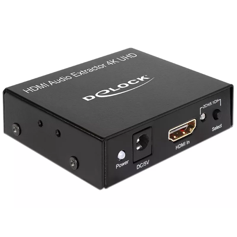 Extractor de audio HDMI estéreo / 5.1 canales 4K, adaptador negro