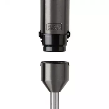 Batidora de mano Black & Decker BXHBA1200E — batidora de mano 1200 W, 4 cuchillas de acero inoxidable, turbo, piezas desmontables, negra