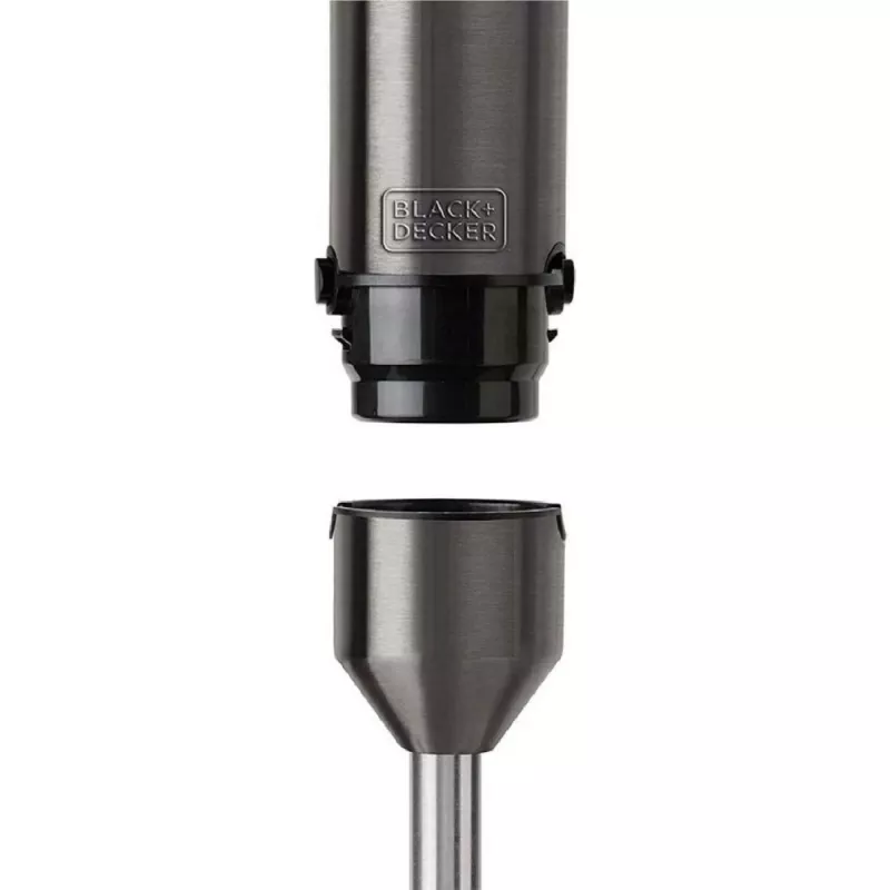 Batidora de mano Black & Decker BXHBA1200E — batidora de mano 1200 W, 4 cuchillas de acero inoxidable, turbo, piezas desmontables, negra