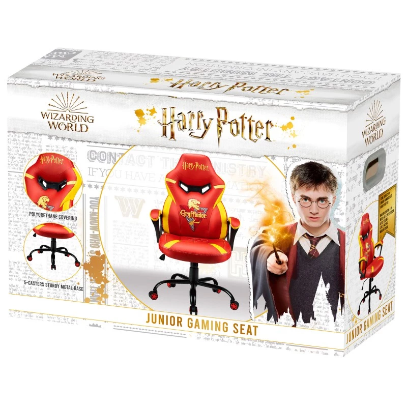 Silla gaming para PC Subsonic Junior Griffindor asiento acolchado naranja rojo