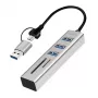 Hub USB 3.0 USB-A, ranura SD/microSD, 2 en 1