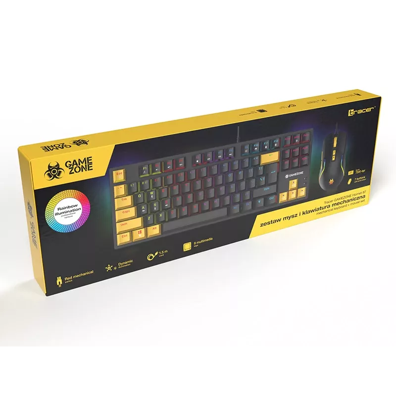Tracer HORNET 87 Teclado y ratón incluidos gaming USB QWERTY inglés negro, amarillo