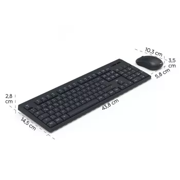 Conjunto de teclado y ratón WKM-100 negro
