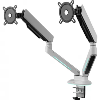 Soporte universal gaming para doble monitor (DM8220), soporte de monitor blanco, RGB