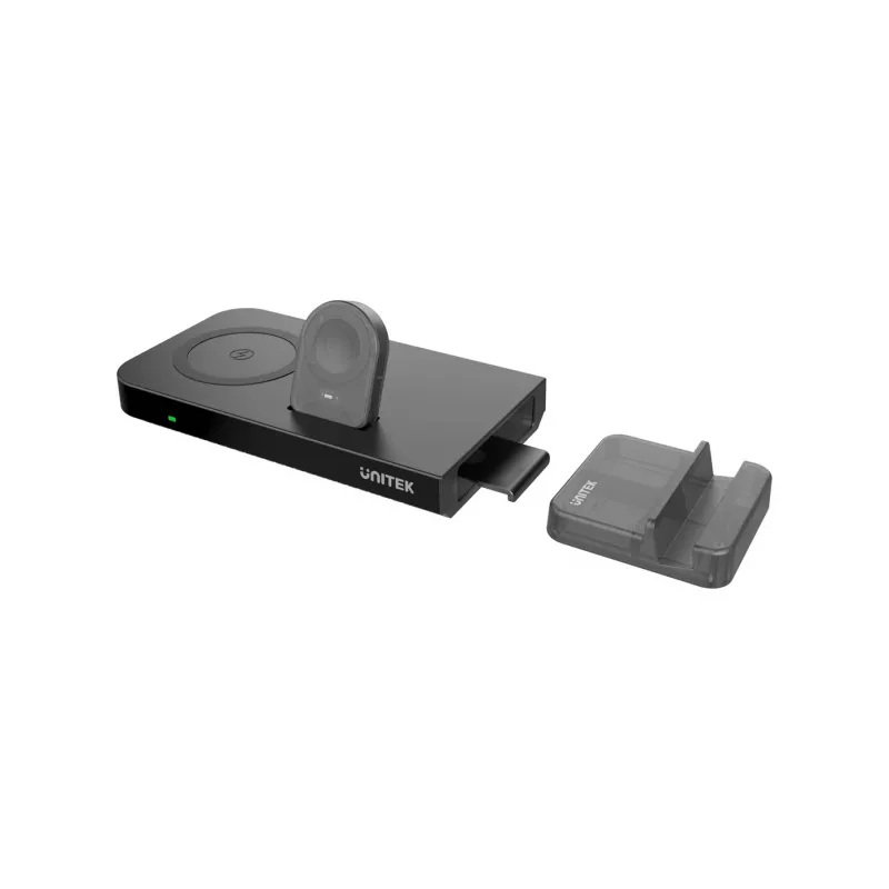 UNITEK MagMighty Combo 5 auriculares smartphone smartwatch negro USB carga inalámbrica carga rápida