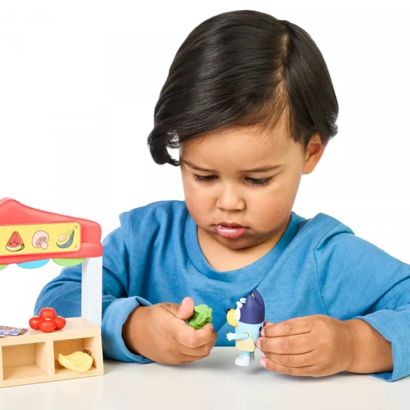 Set de figuras de juguete TMTOYS Mini Bluey tienda de alimentos BLU17555 - set de minifiguras para jugar