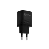Cargador con cable para dispositivos móviles NATEC NUC-2141, 30W, USB-C PD 3.0 + USB-A QC 3.0, 110–240V, negro