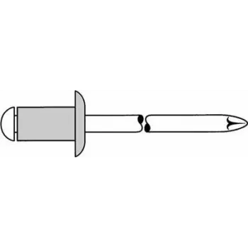 Remache ciego GESIPA 5×10 mm cuerpo de aluminio vástago de acero cabeza plana para 4,5–6 mm