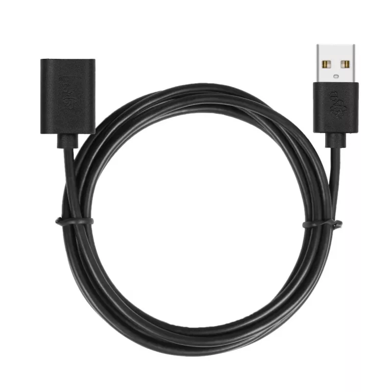 Cable alargador USB AM-AF 1,8 m negro