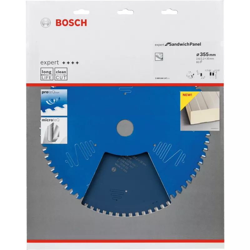 Bosch Expert for Sandwich Panel hoja de sierra circular 355 mm, 80 dientes, orificio 30 mm, 2608644147