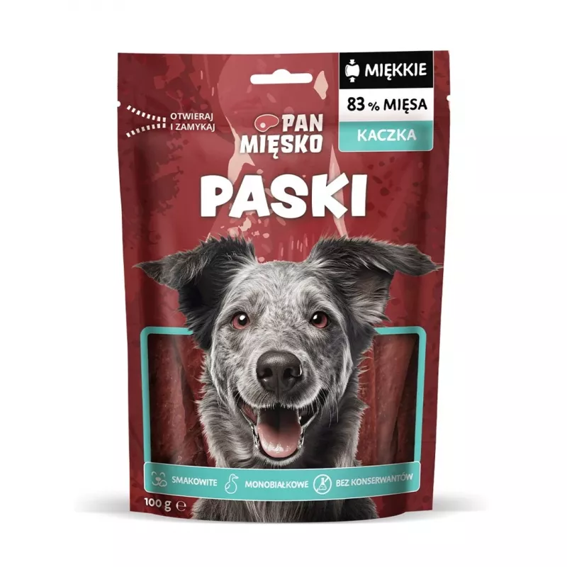 Snack para perros Pan Mięsko Tiras de Pato 100 g