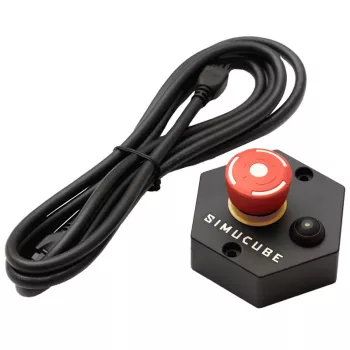 Botón de parada de emergencia Simucube Premium, negro/rojo, 120×120×70 mm