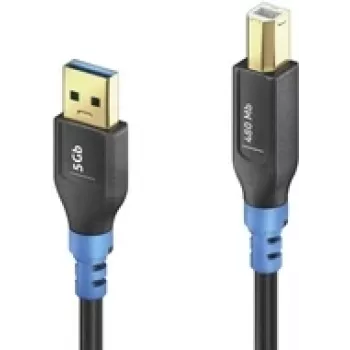 Cable USB PureLink FI-U200-003 USB 2.0 0,3 m USB A USB B negro azul