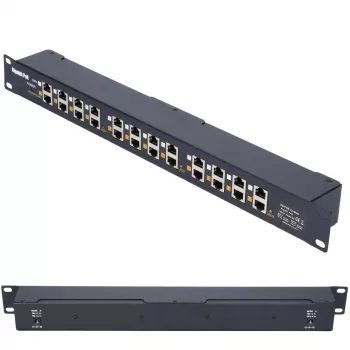 Inyector PoE Gigabit Extralink 12 puertos 12x 1000Mb/s RJ45, rack
