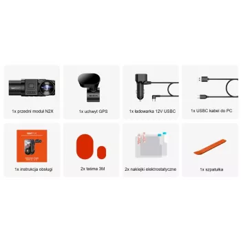 Dashcam para coche VANTRUE N2X LTE – 2,7K Ultra HD, SONY STARVIS 2 IMX675 principal, 158° F/1,8, 2 canales, GPS, Wi‑Fi, pantalla IPS 2 pulgadas