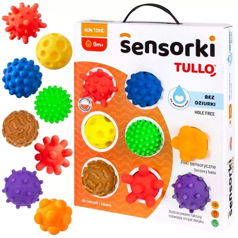 Pelotas sensoriales sin agujeros TULLO 8 uds.