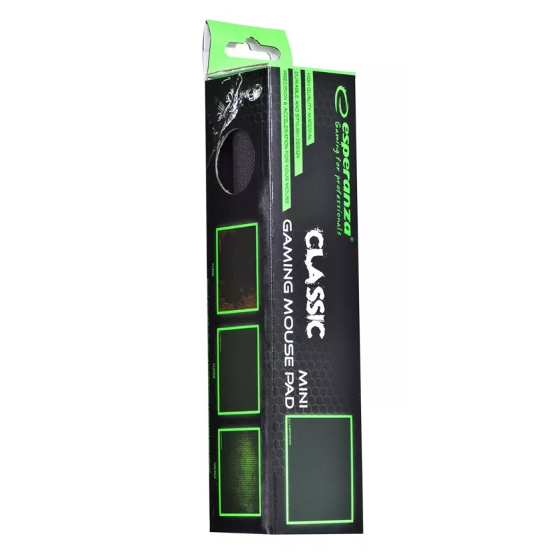 Alfombrilla de ratón ESPERANZA EGP101K — alfombrilla gaming, 250×200×2 mm, plástico, negra