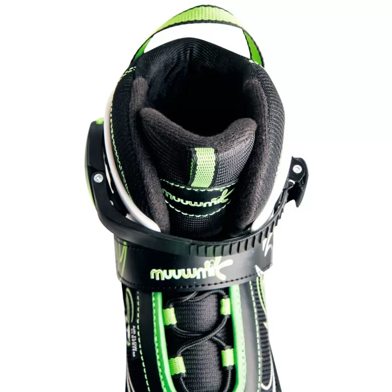 Patines en línea infantiles ajustables talla 29-32, verde/negro