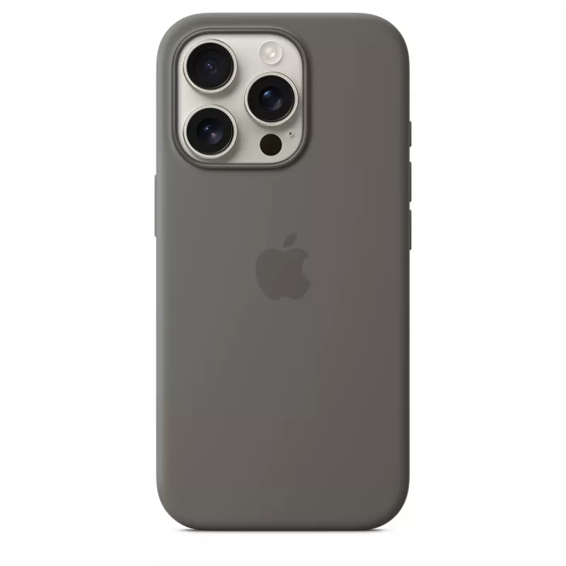 Apple iPhone 16 Pro Funda de silicona con MagSafe - Gris piedra