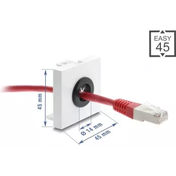 Pasacables DELOCK Easy 14 mm de diámetro modelo 91071 para guiado de cables y pasacables de mesa