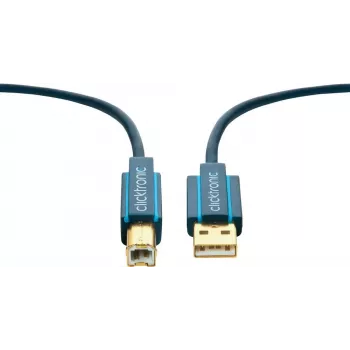 Cable USB ClickTronic 1,8 m USB 2.0 A/B m/m 1,8 m USB A USB B azul (70096)