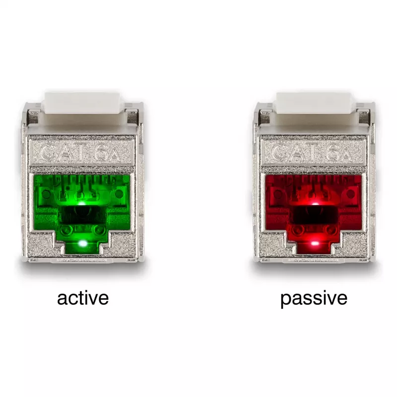 DeLOCK módulo Keystone RJ45 conector hembra a LSA Cat.6A con LED plata-blanco