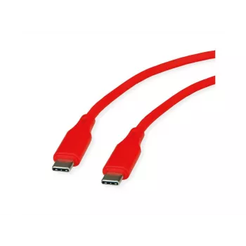 ROLINE Cable USB 2.0 C-C ST/ST silicona 60W 1m rojo - Cable - Digital/Datos (11.02.9121)