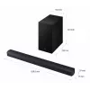 Barra de sonido Samsung HW-B450F/EN 2.1 canales Bluetooth con subwoofer inalámbrico, 300 W RMS, Dolby Audio, ARC