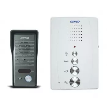 Kit de portero automático ORNO OR-DOM-RE-914 para viviendas unifamiliares, solución manos libres, blanco