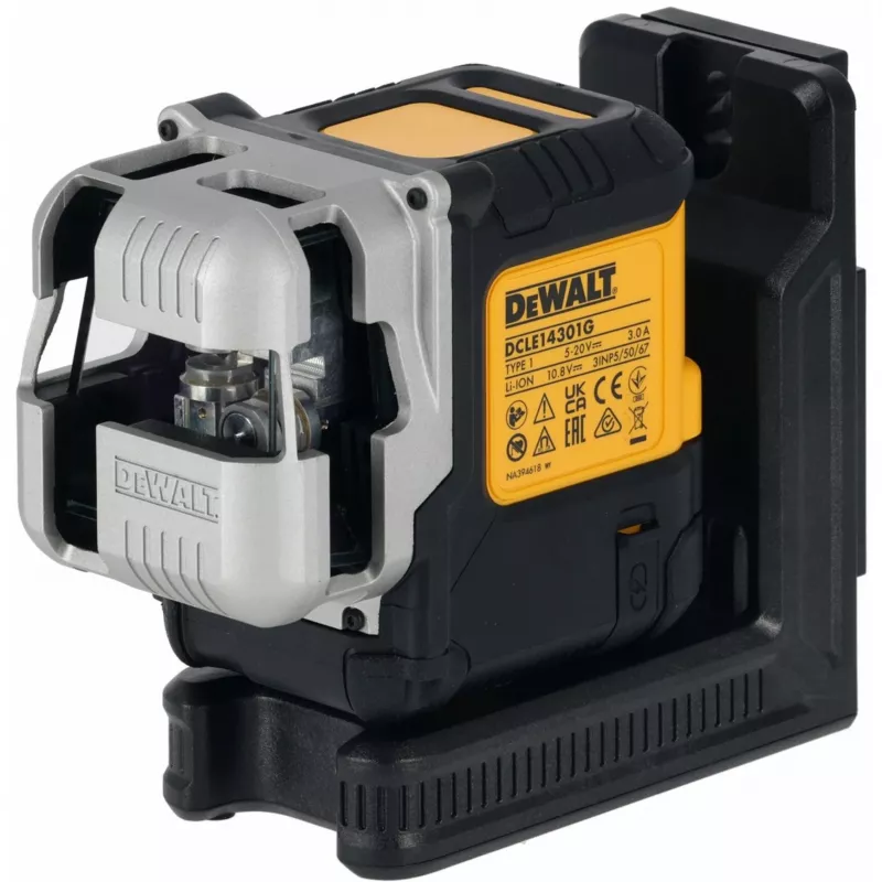Láser multlínea a batería DeWalt DCLE14301GB 3×180° línea cruzada, 18V, líneas verdes, Powerstack Li-Ion integrado