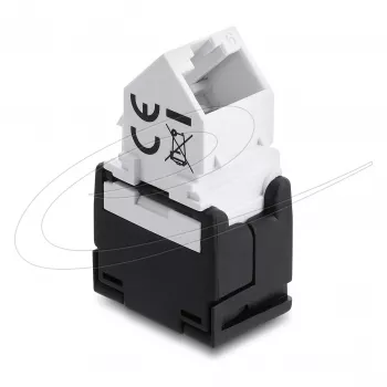 Módulo Keystone DELOCK conector hembra RJ45 a LSA Cat.6 acodado 45° no apantallado negro