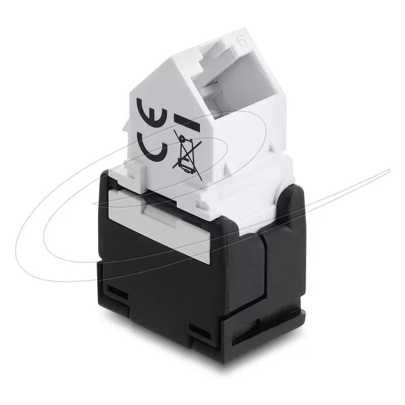 Módulo Keystone DELOCK conector hembra RJ45 a LSA Cat.6 acodado 45° no apantallado negro