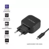 Qoltec 50188 Cargador para dispositivos móviles Portátil, Smartphone, Smartwatch, Tablet, Teléfono, Universal Negro AC, DC Interior