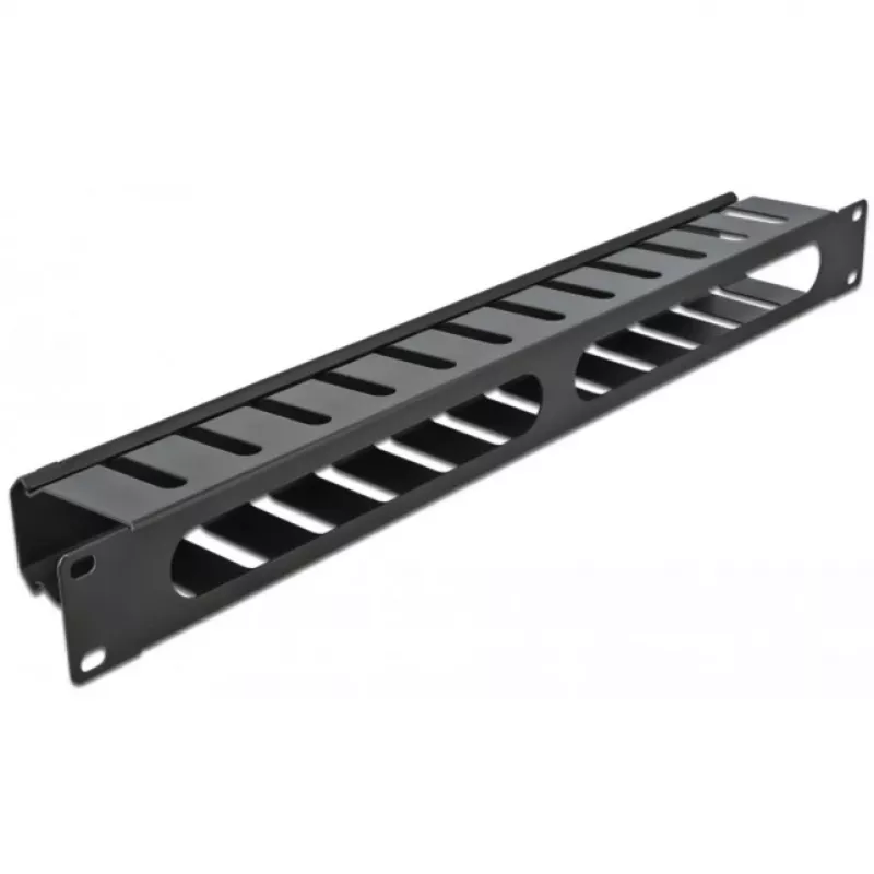 Panel de gestión de cables DeLOCK 19 pulgadas 66550 negro 1HE