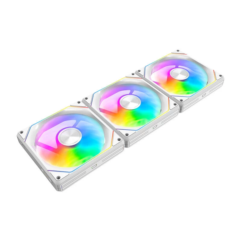 Ventilador de caja Darkflash Gauss G24 3-in-1 blanco 120 mm — set de 3, 120 mm