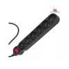 Alargador de corriente Maclean MCE187 3m 6 tomas AC interior negro