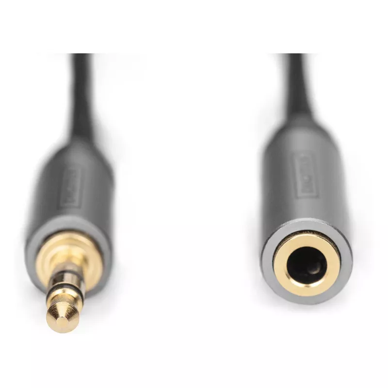 Cable alargador de audio Digitus 3,5 mm jack a 3,5 mm conector hembra 1 m Negro