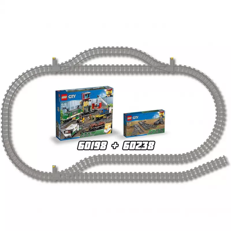 Set de construcción LEGO City 60238 – desvío de vías y accesorios para sets de juego