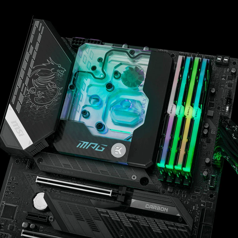 Bloque de agua EK Water Blocks Acrílico Latón Negro Plata