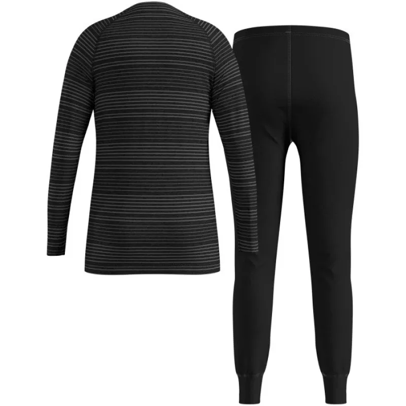 Conjunto largo Odlo ACTIVE WARM ECO SET ropa interior niños, talla 140 cm, negro y gris