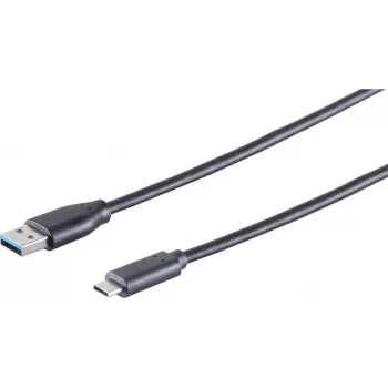 Cable USB S/CONN 77141-0.5 USB 3.2 Gen 1 0,5 m USB C USB A negro