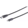 Cable USB S/CONN 77141-0.5 USB 3.2 Gen 1 0,5 m USB C USB A negro