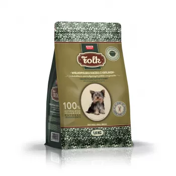FOLK Razas pequeñas Tradicional pato de Gran Polonia con conejo, manzanas y mejorana - Comida seca para perros - 1,6 kg
