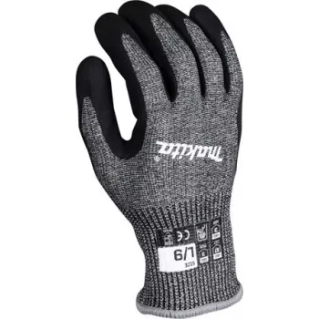 Guantes de trabajo P-84729, talla L (9), resistencia al corte F/7 (negro/gris, 1 par)