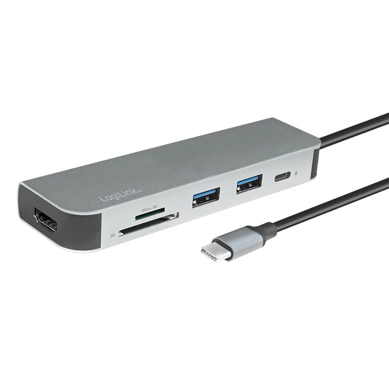 LogiLink UA0343 hub multipuerto USB-C aluminio USB 3.2 2nd Gen Mult